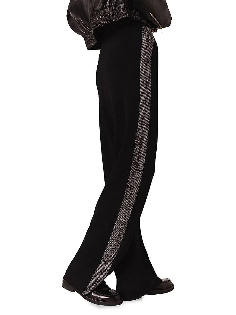 Trousers with Rhinestone Band