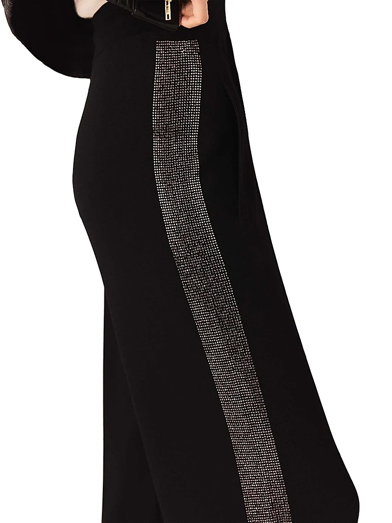 Trousers with Rhinestone Band