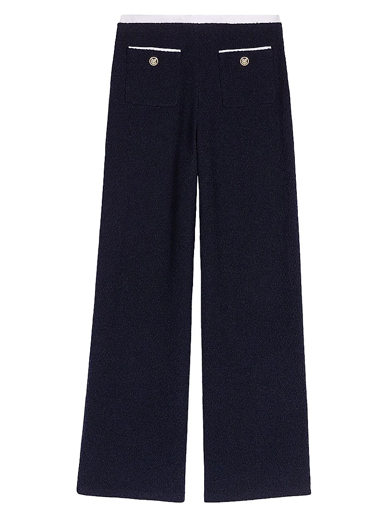 Straight-Leg Tweed Trousers