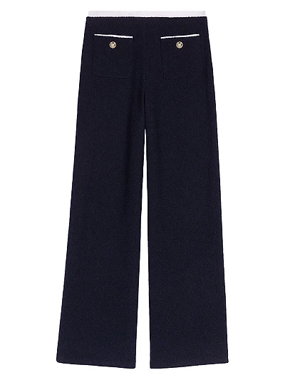 Straight-Leg Tweed Trousers