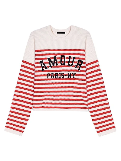 Striped Rib Knit Sweater