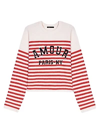Striped Rib Knit Sweater