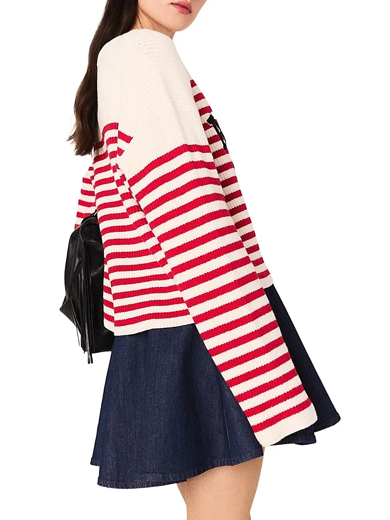 Striped Rib Knit Sweater