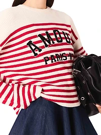Striped Rib Knit Sweater