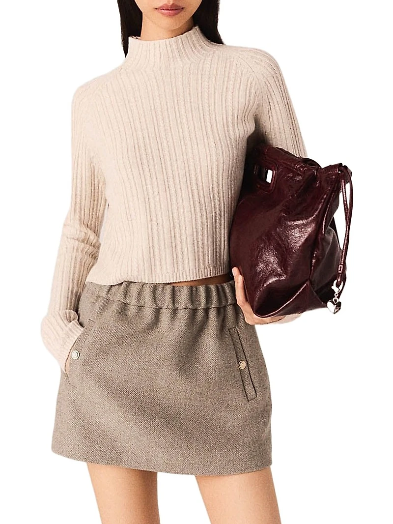 Cropped Cable Knit Jumper