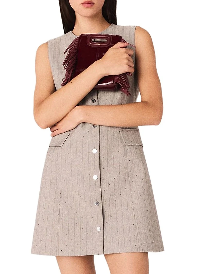 Short Rhinestone Suit Dress