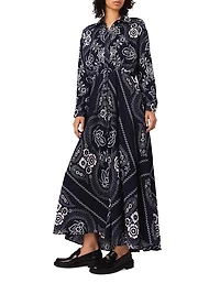 Patterned Flowing Maxi Dress