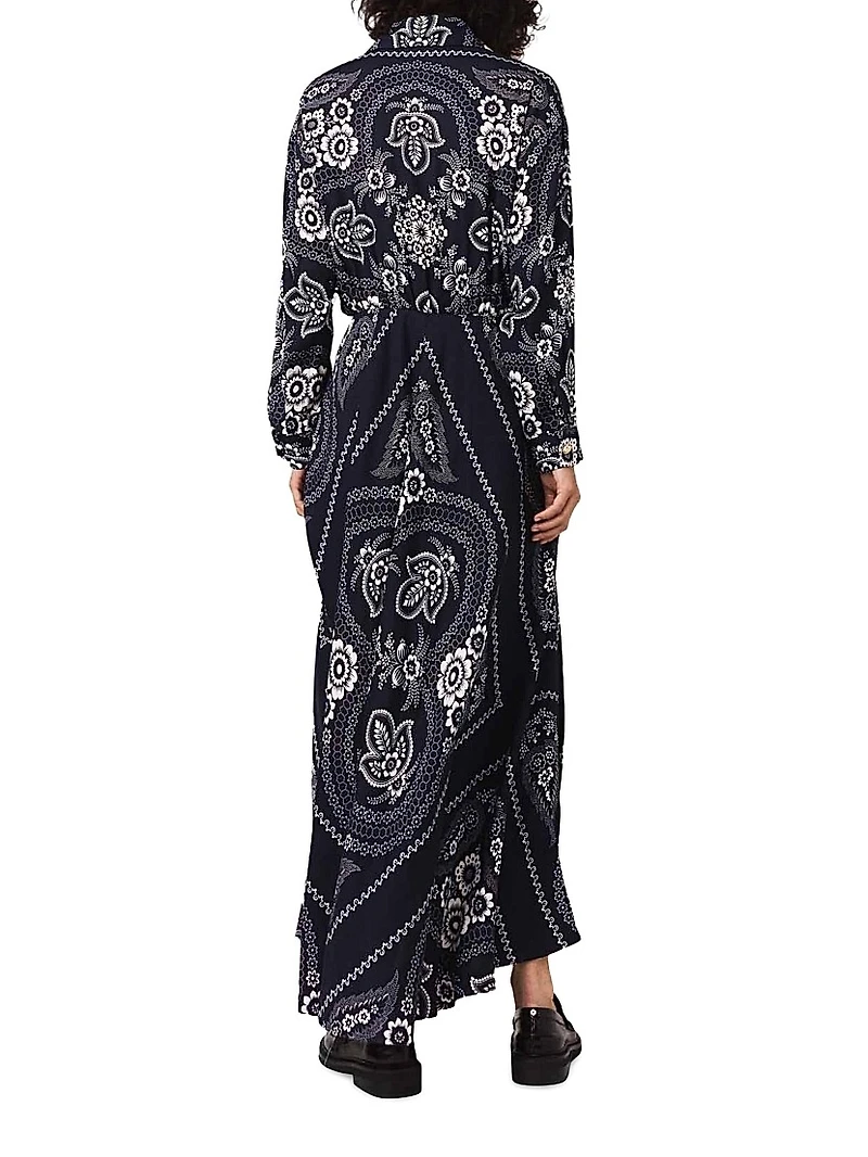 Patterned Flowing Maxi Dress