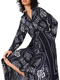 Patterned Flowing Maxi Dress