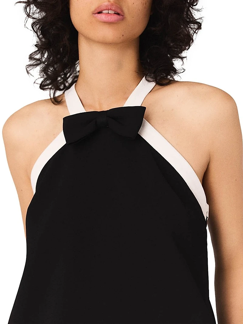 Heavy Crepe Tuxedo Dress