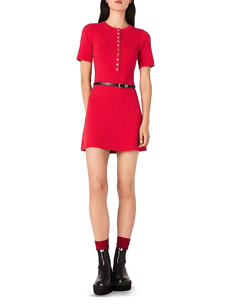 Short Ribbed knit Dress