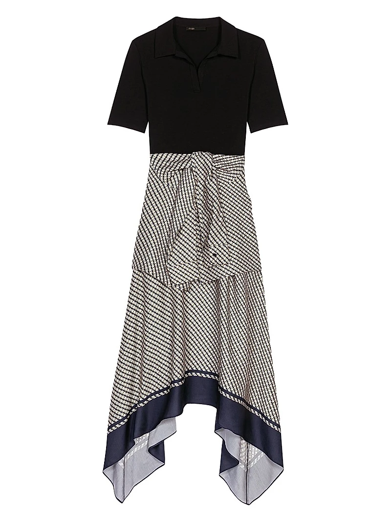 Printed Two-Tone Dress