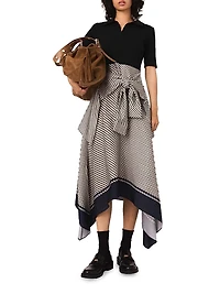 Printed Two-Tone Dress