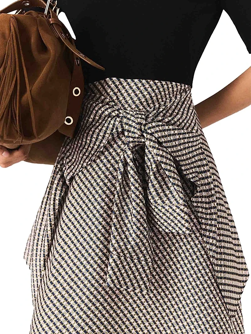 Printed Two-Tone Dress