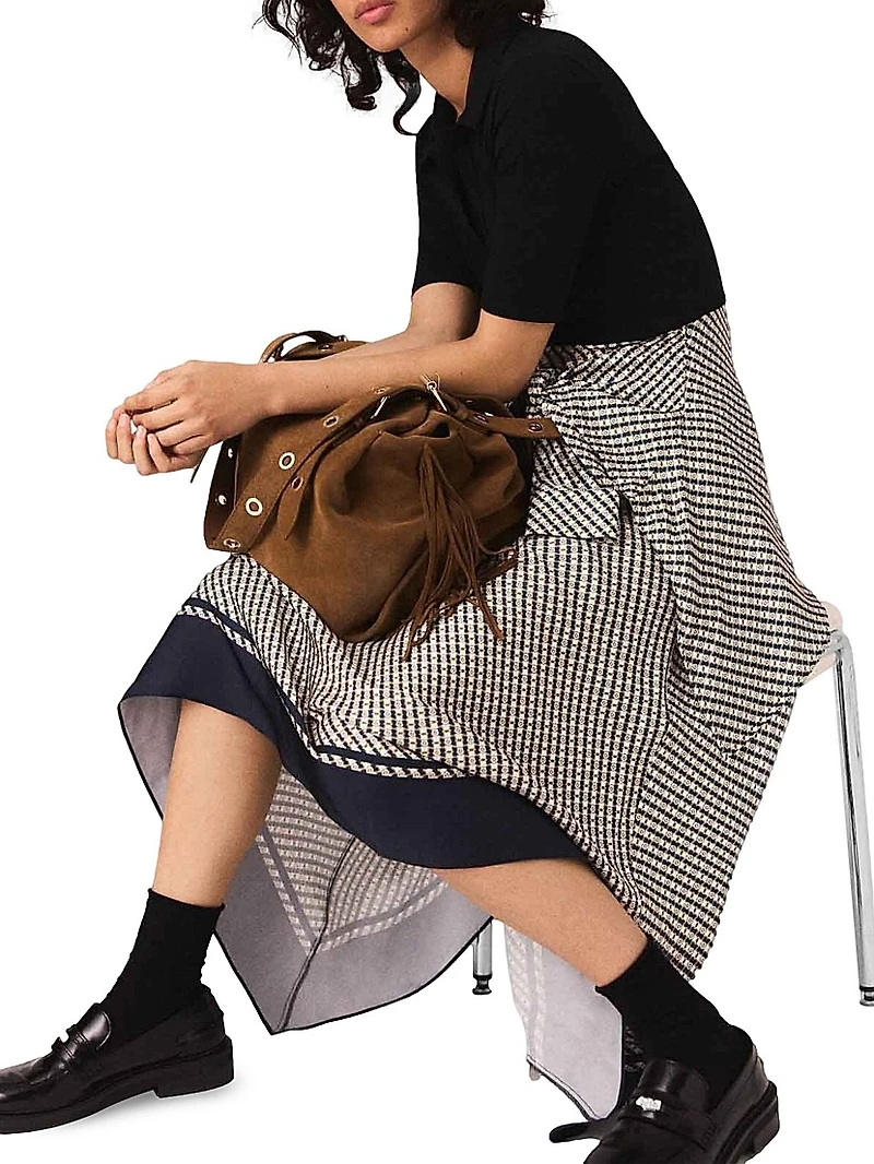 Printed Two-Tone Dress