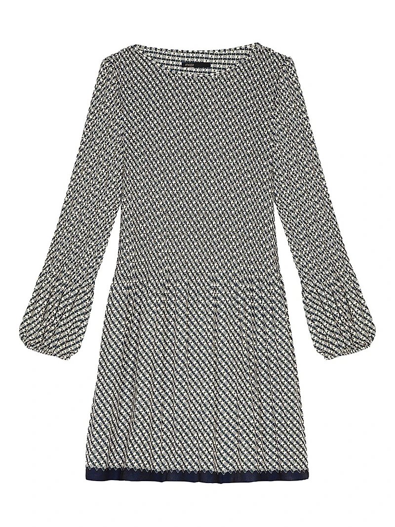 Patterned Pleated Dress