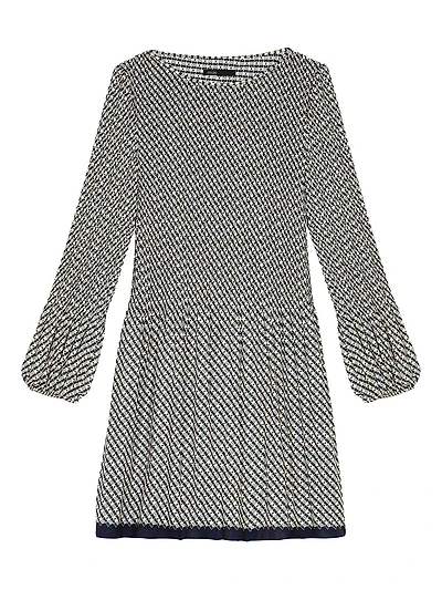 Patterned Pleated Dress