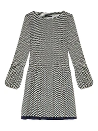 Patterned Pleated Dress