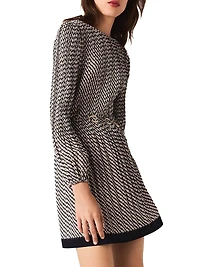 Patterned Pleated Dress