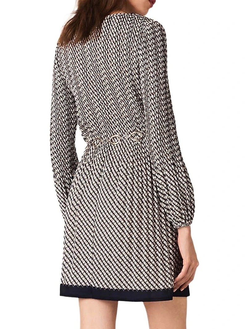Patterned Pleated Dress