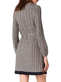 Patterned Pleated Dress