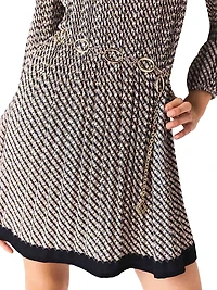 Patterned Pleated Dress