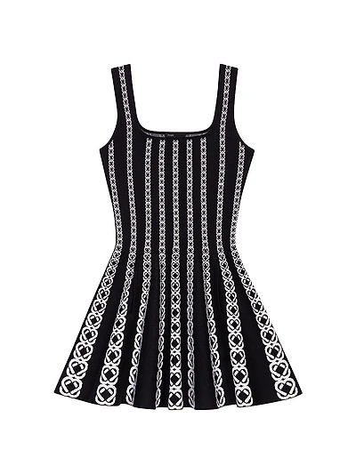 Short Jacquard Knit Dress