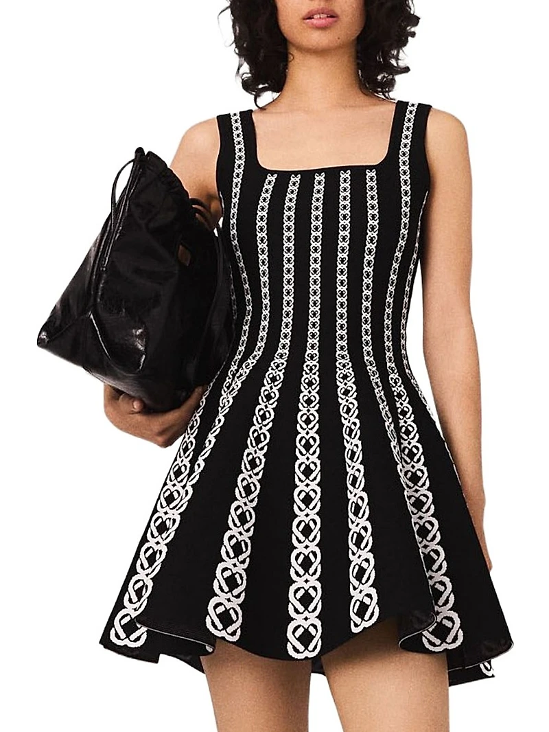 Short Jacquard Knit Dress