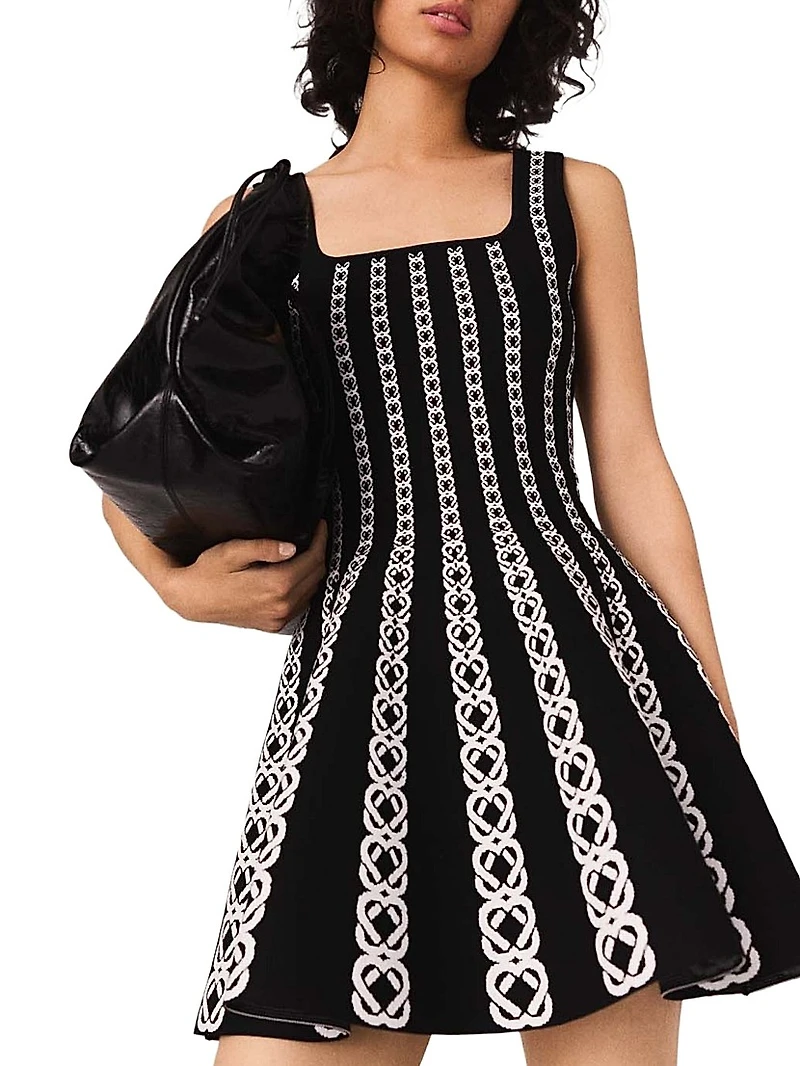 Short Jacquard Knit Dress