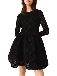 Flared Velvet Mini Dress
