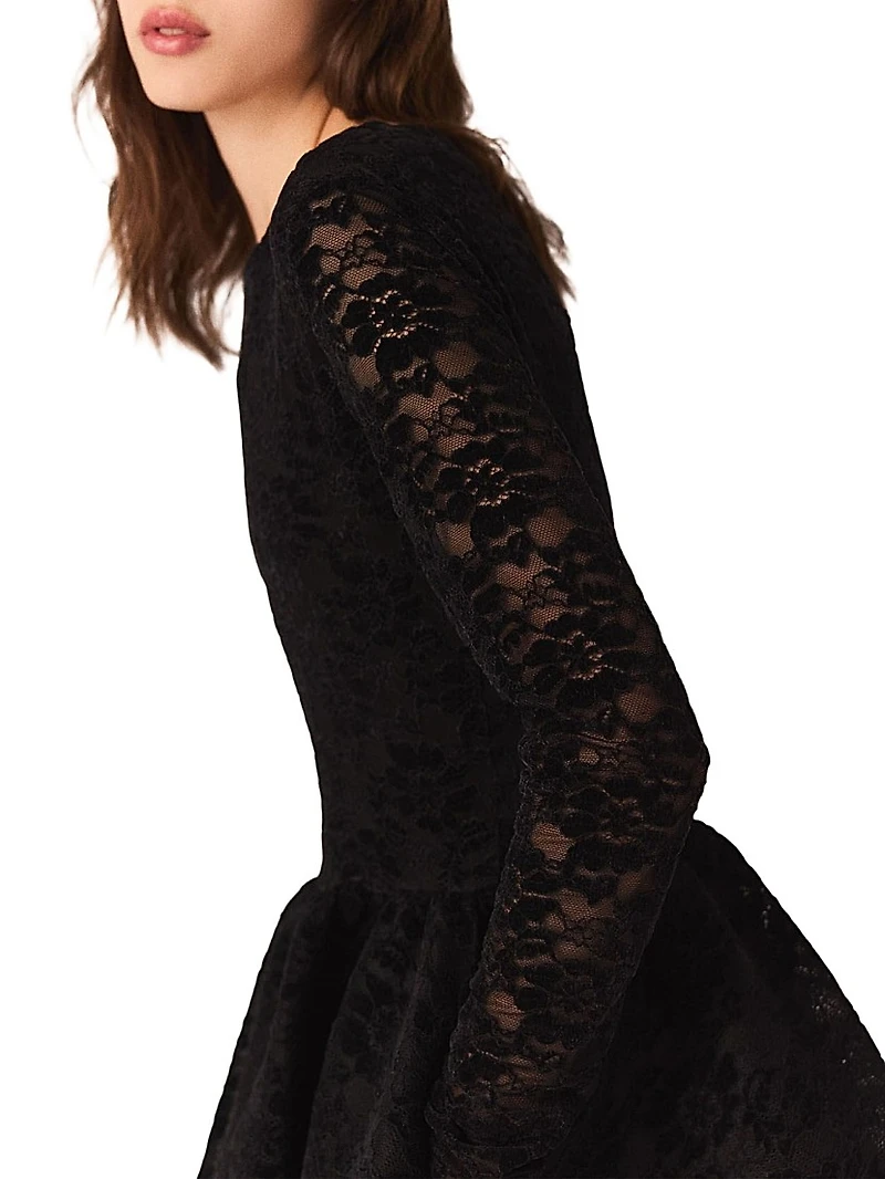 Flared Velvet Mini Dress