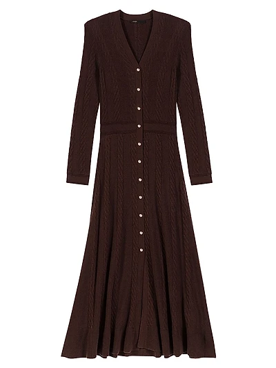 Knit Maxi Dress with Buttons