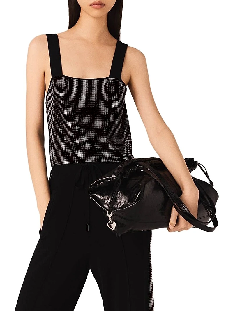 Strappy Diamanté Knit Top