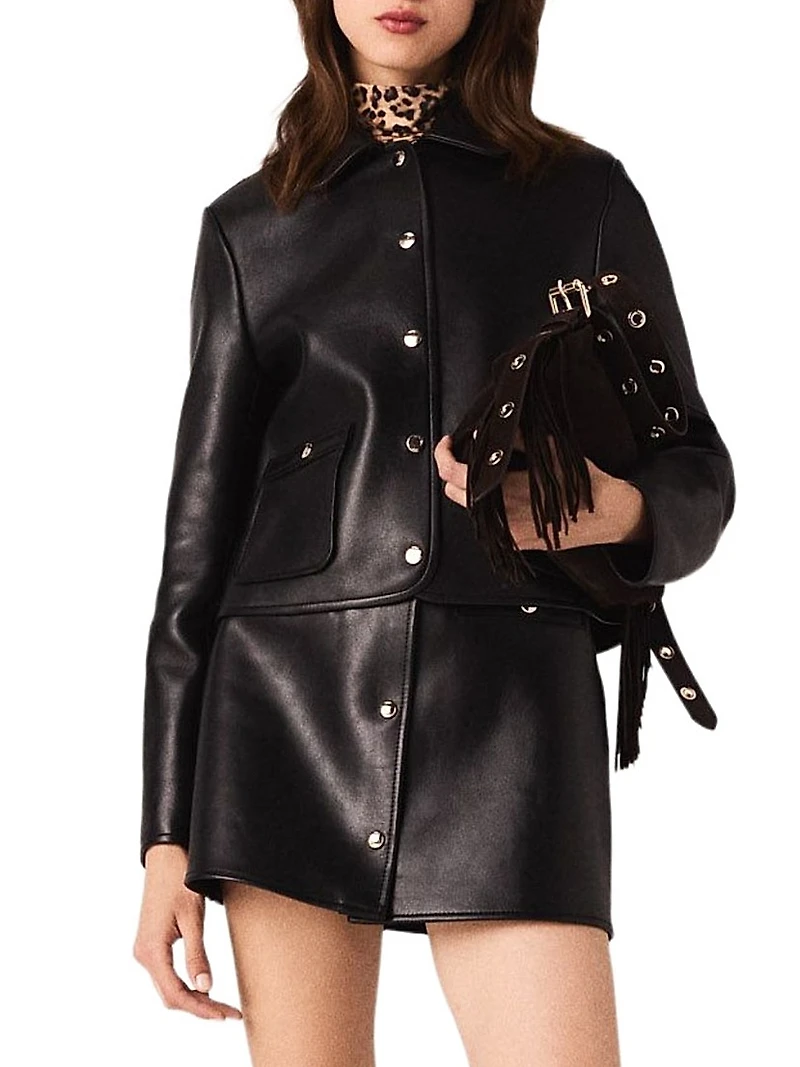 Cropped Leather Jacket