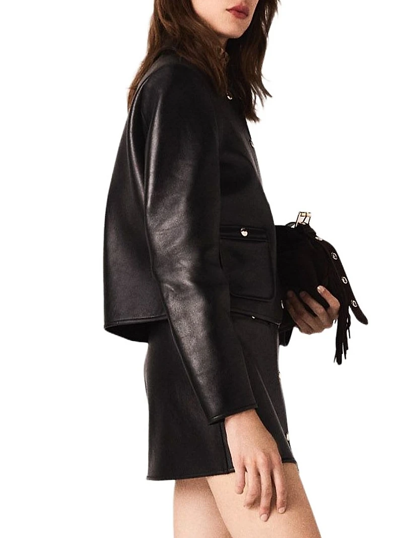 Cropped Leather Jacket