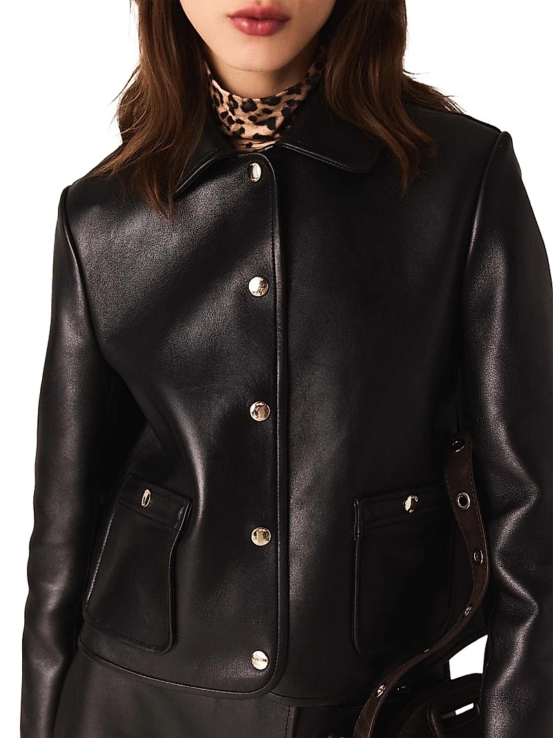 Cropped Leather Jacket