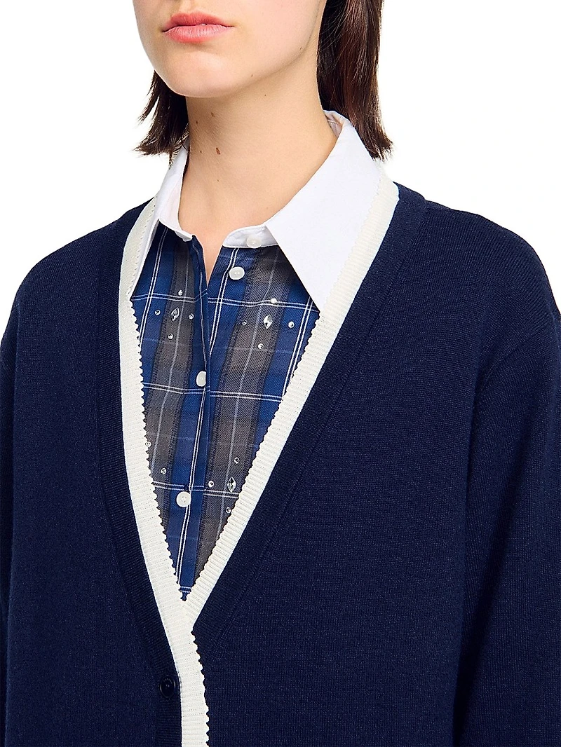 Long Wool and Cashmere Cardigan