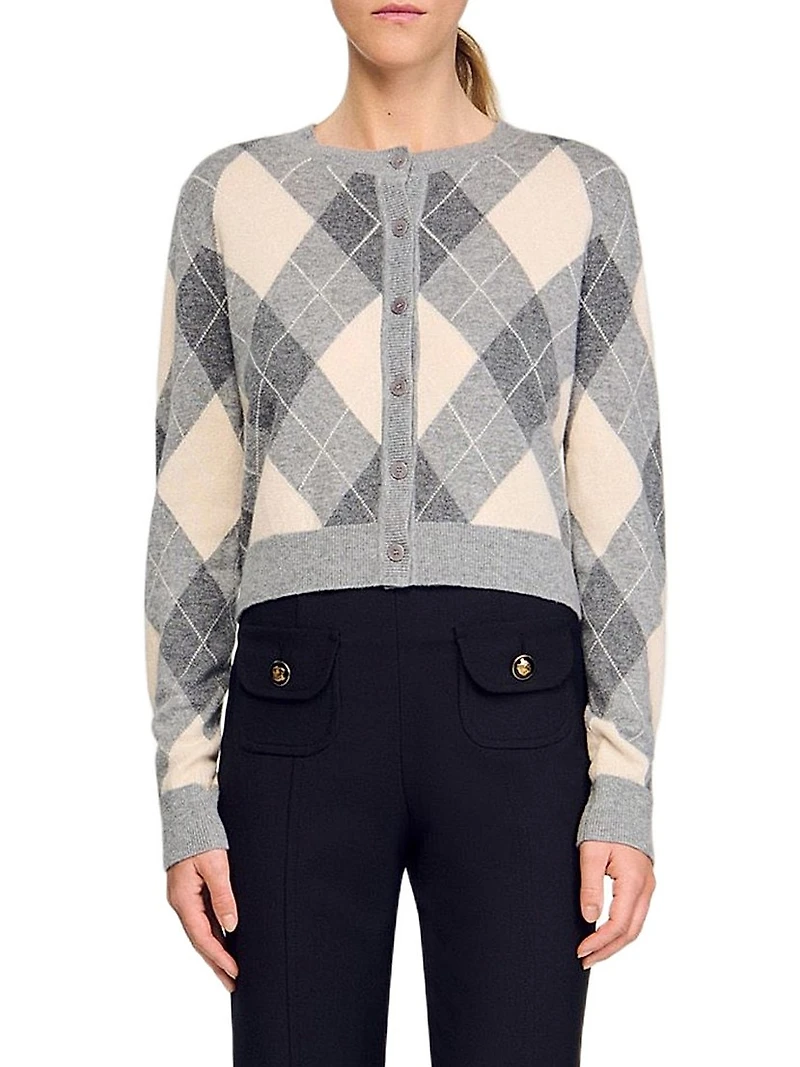 Argyle Pattern Cardigan