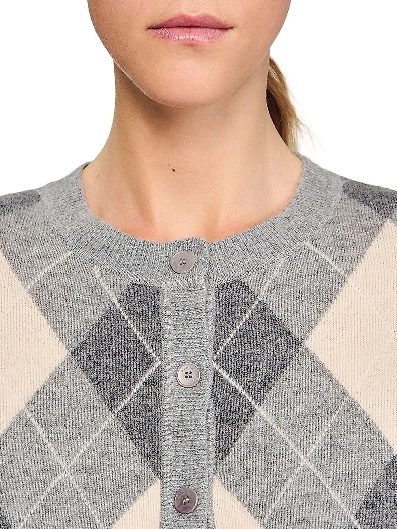 Argyle Pattern Cardigan