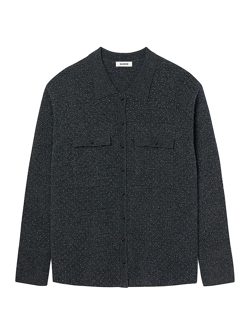 Long Rhinestone Cardigan