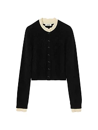 Pointelle Collar Cardigan
