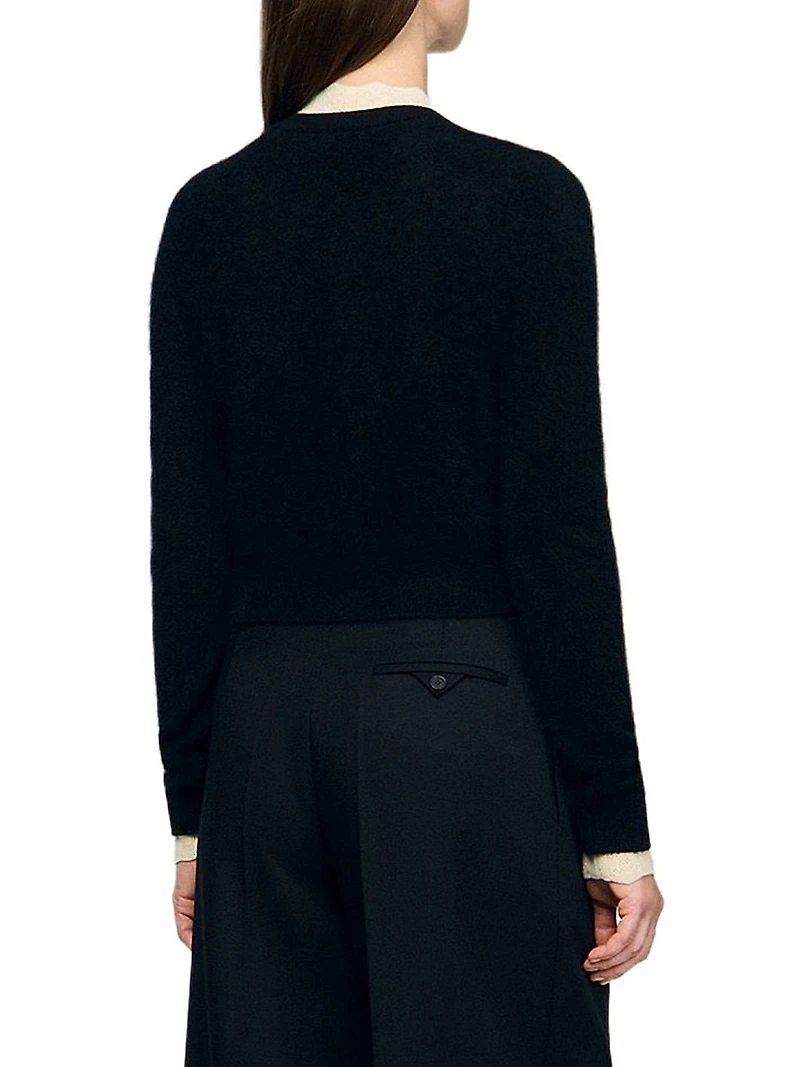 Pointelle Collar Cardigan