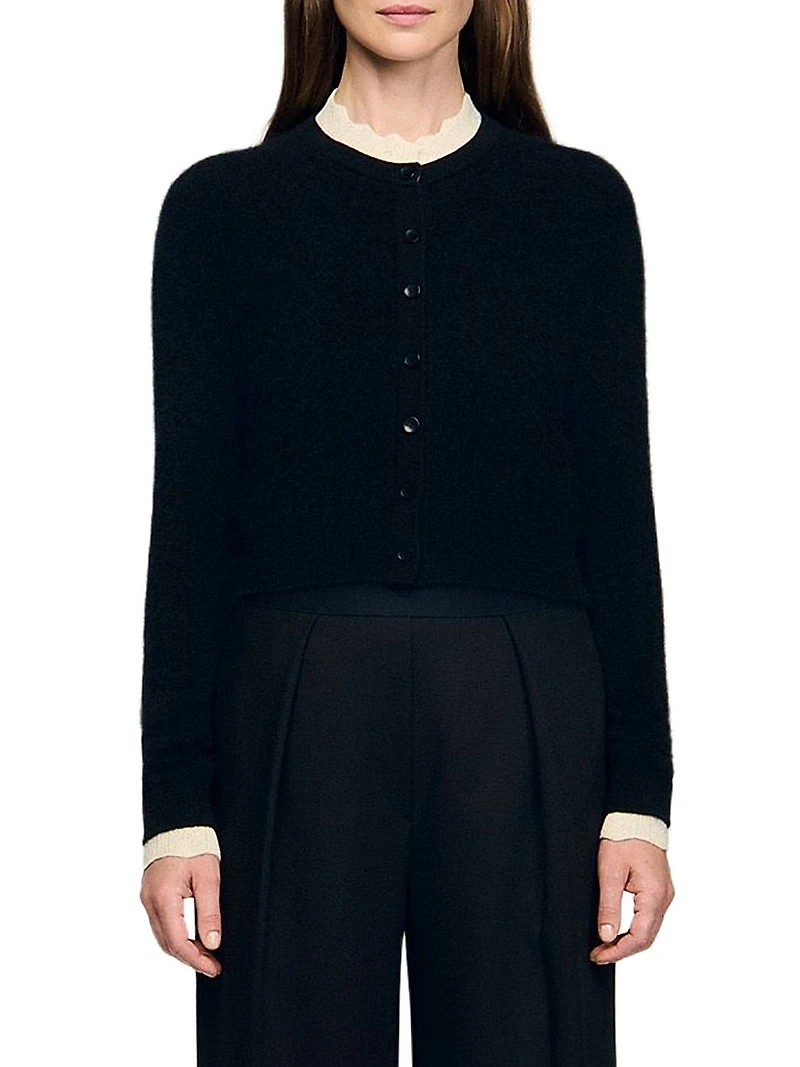 Pointelle Collar Cardigan