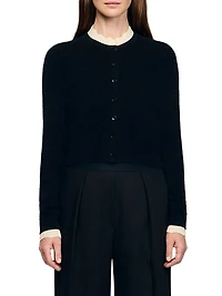 Pointelle Collar Cardigan