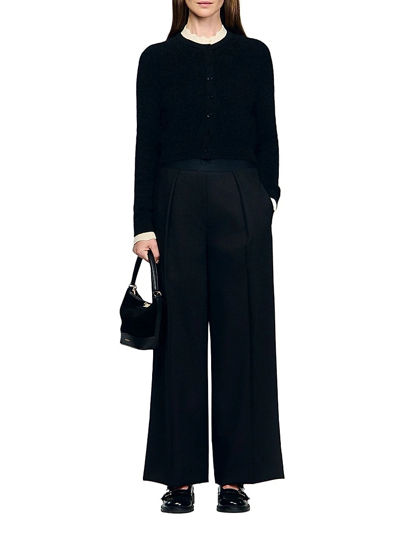 Pointelle Collar Cardigan