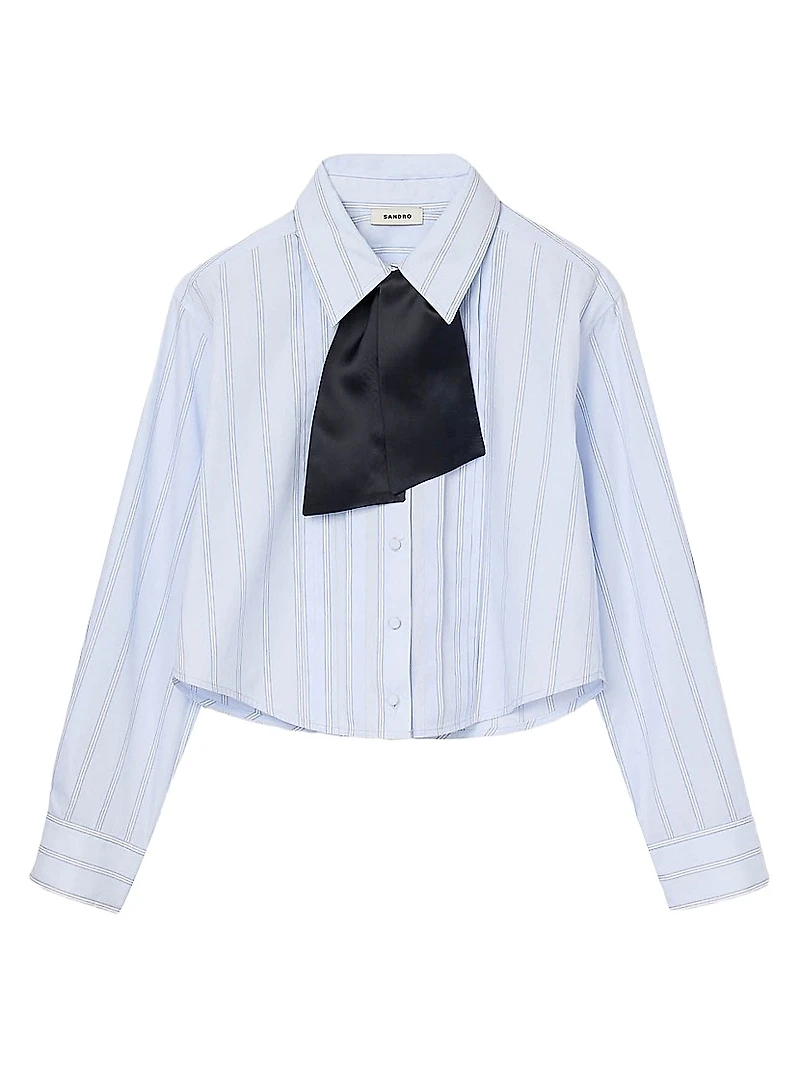 Cropped Shirt with Removable Tie