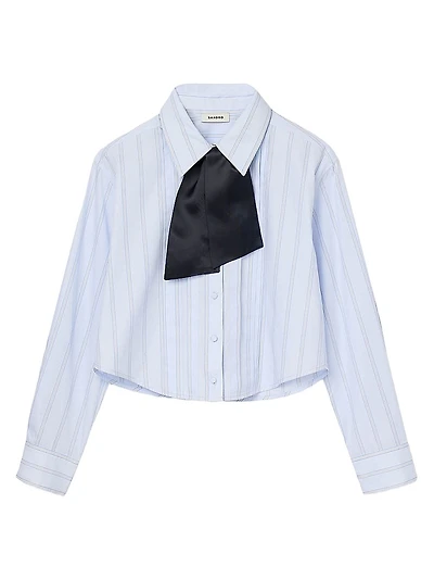 Cropped Shirt with Removable Tie