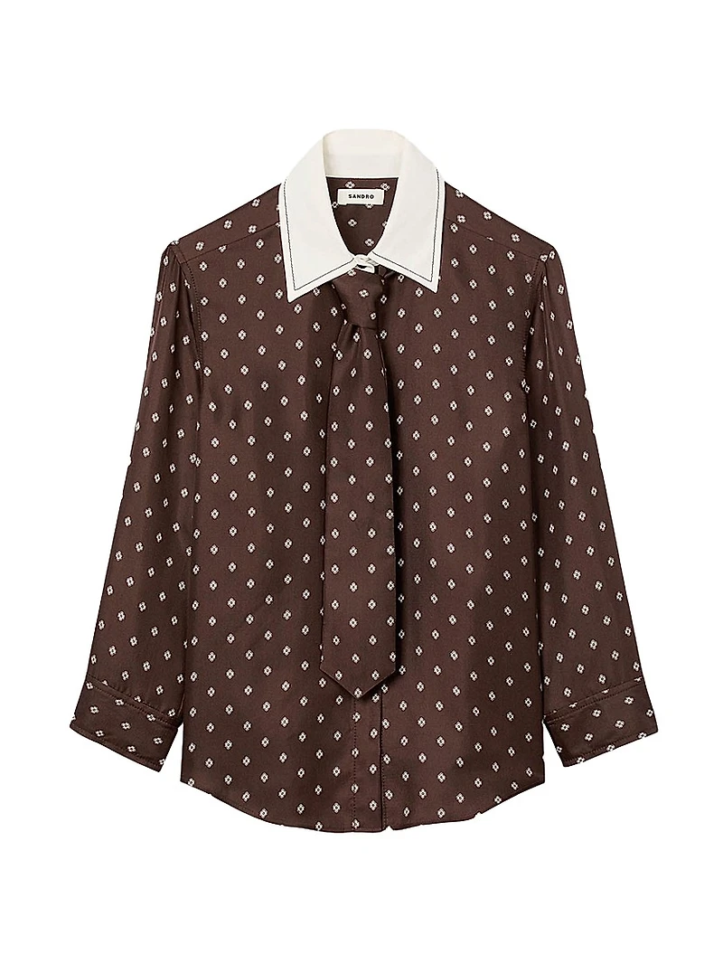 Flowy Tie Print Shirt