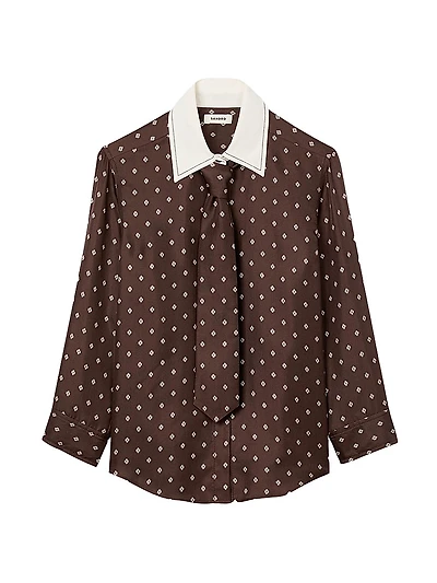 Flowy Tie Print Shirt