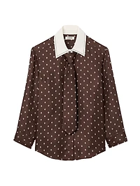 Flowy Tie Print Shirt